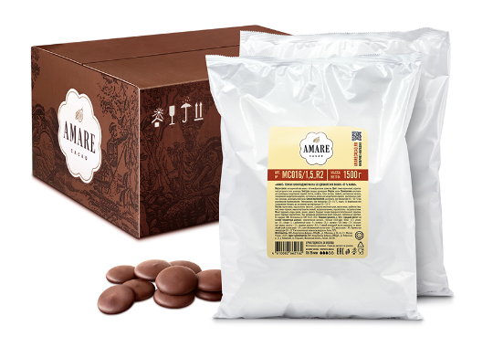 Amare шоколад «Тёмный без сахара 57 %", капли 20 мм