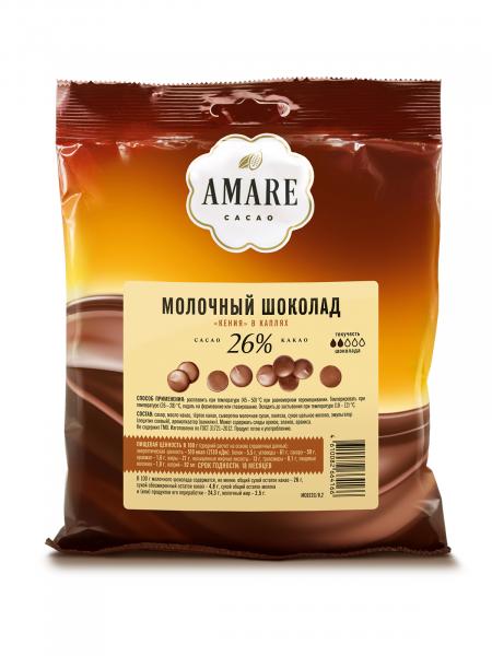 Amare шоколад «Молочный Кения 26 %" в каплях