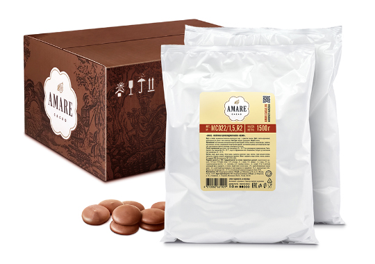 Amare шоколад «Молочный Кения 26 %", капли 20 мм