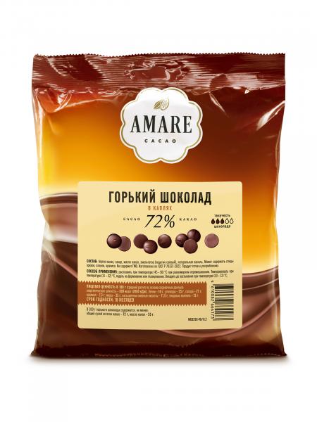 Amare шоколад «Горький 72 %» в каплях